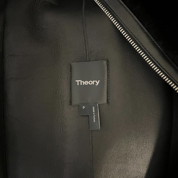 NEW Theory Piazza Coat in Polished Shearling - Picture 12 of 12